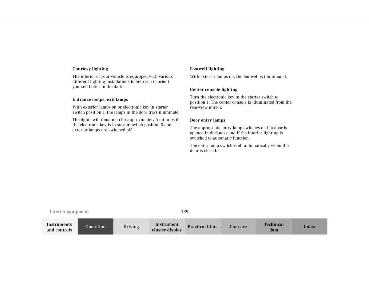 Mercedes Benz S Class W220 owners manual / page 192