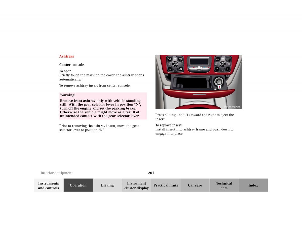 Mercedes Benz S Class W220 owners manual / page 204