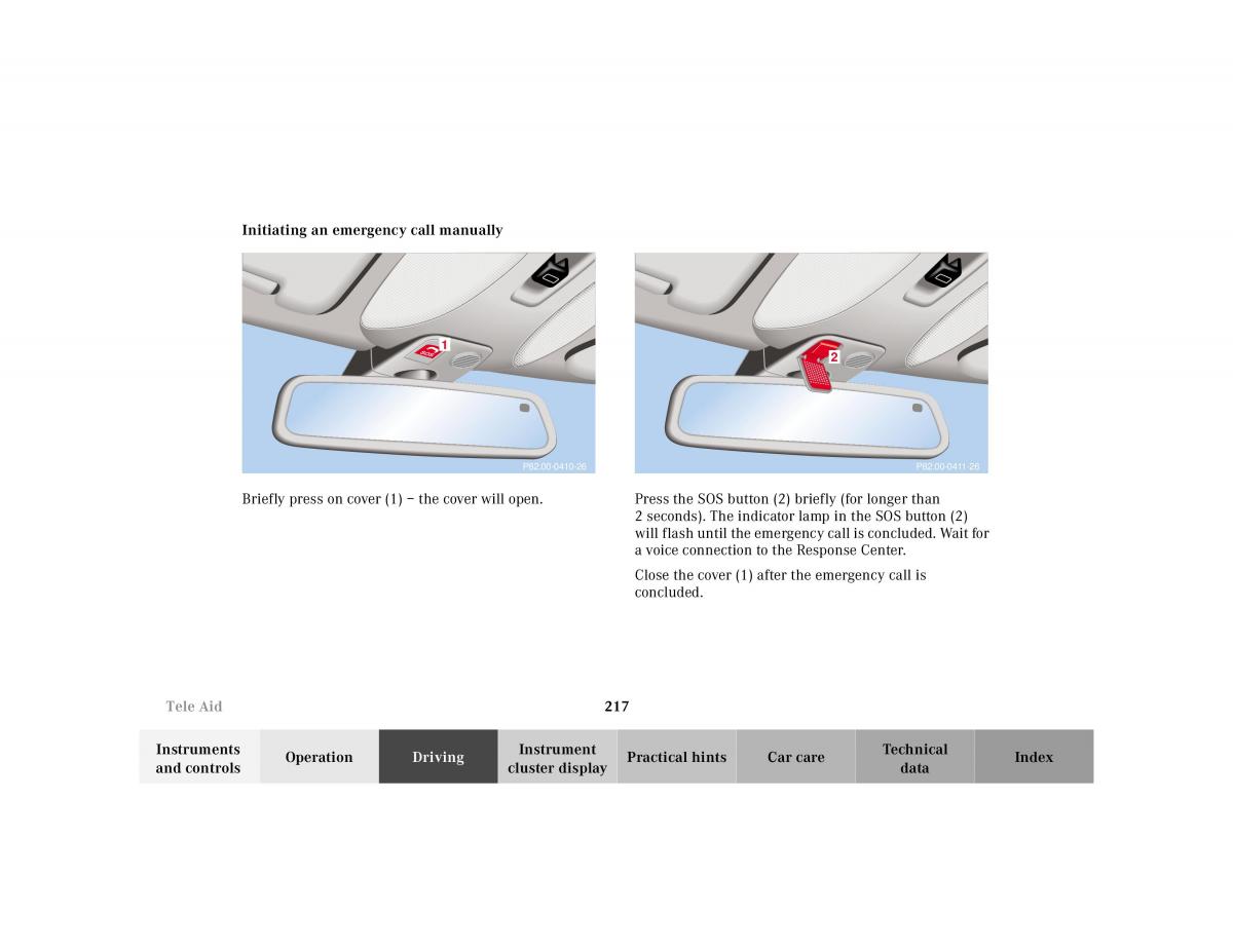 Mercedes Benz S Class W220 owners manual / page 220