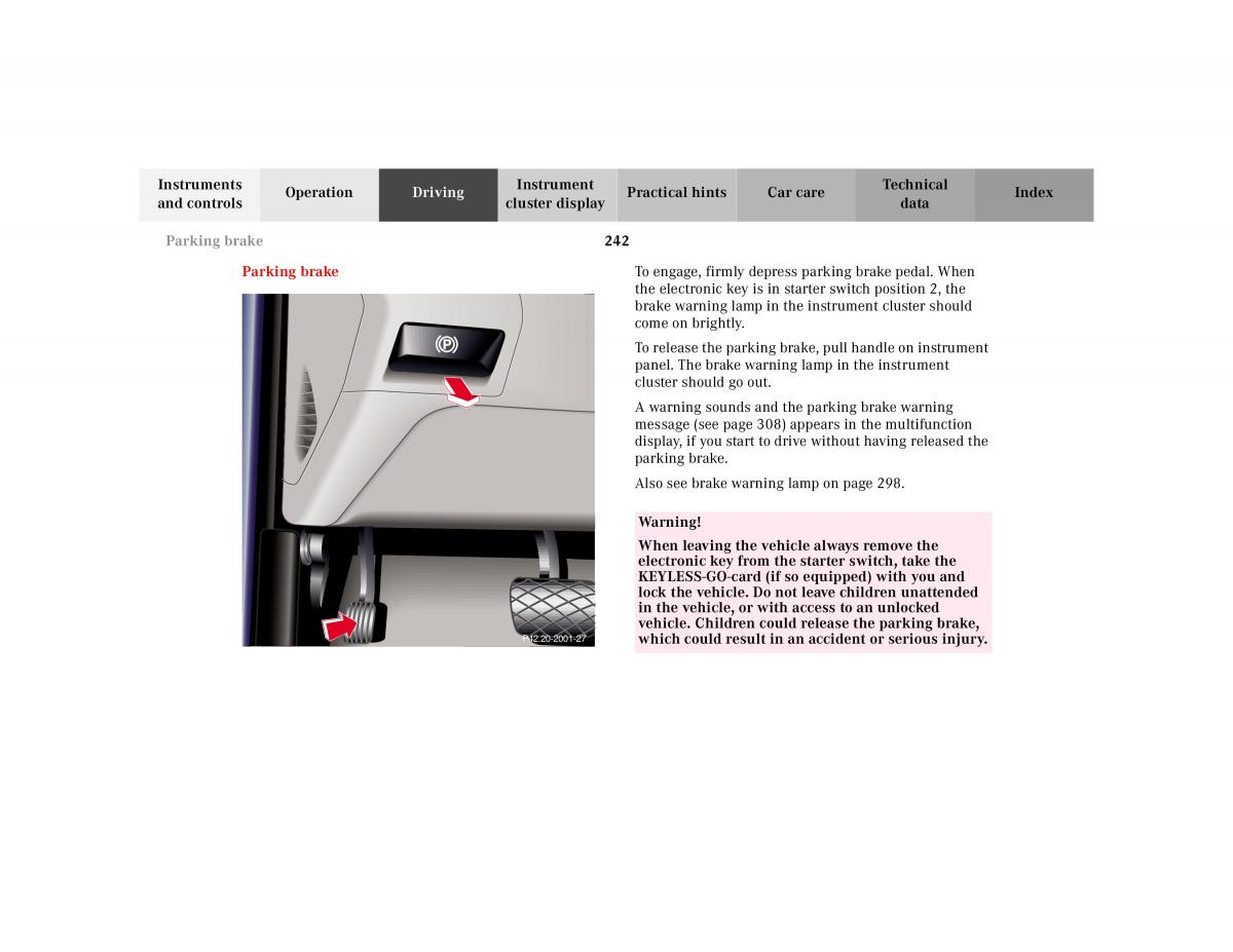 Mercedes Benz S Class W220 owners manual / page 245