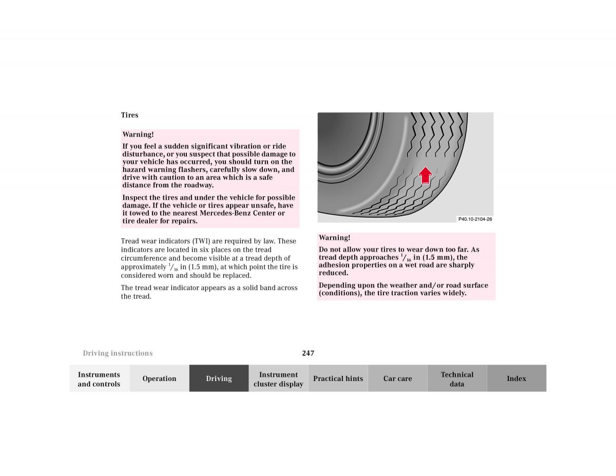 Mercedes Benz S Class W220 owners manual / page 250