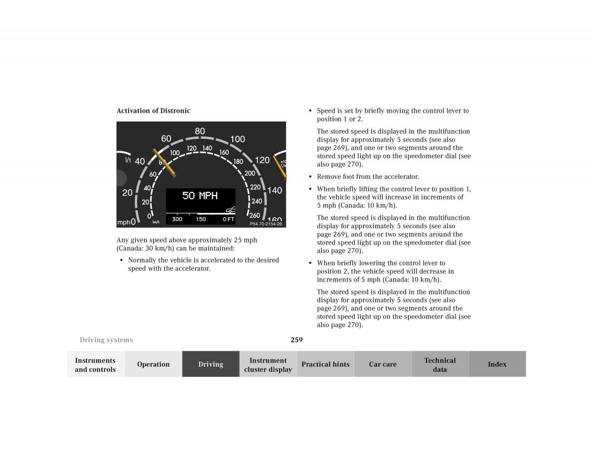 Mercedes Benz S Class W220 owners manual / page 262