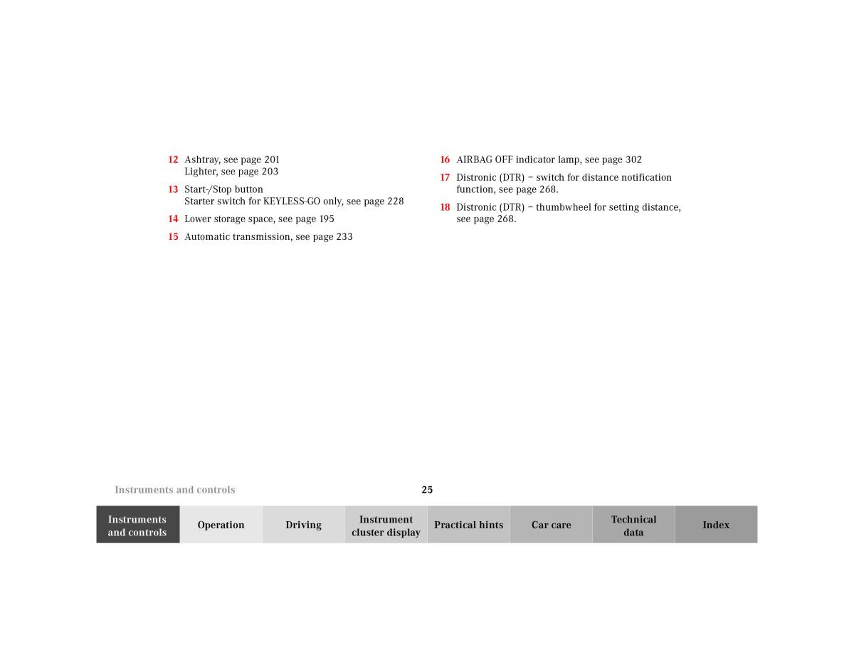 Mercedes Benz S Class W220 owners manual / page 28