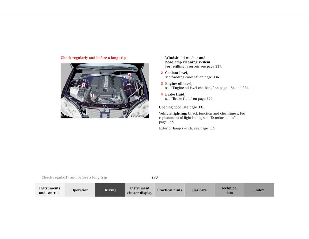 Mercedes Benz S Class W220 owners manual / page 296