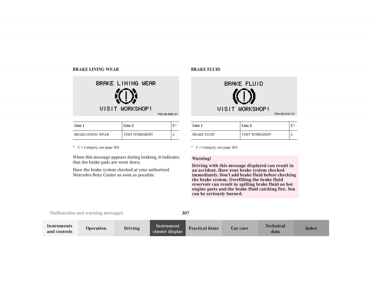 Mercedes Benz S Class W220 owners manual / page 310