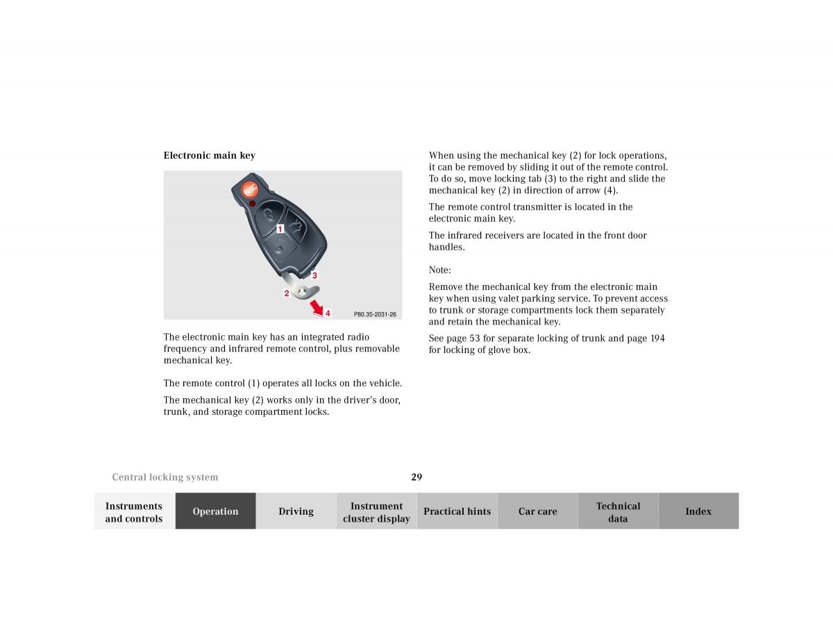 Mercedes Benz S Class W220 owners manual / page 32