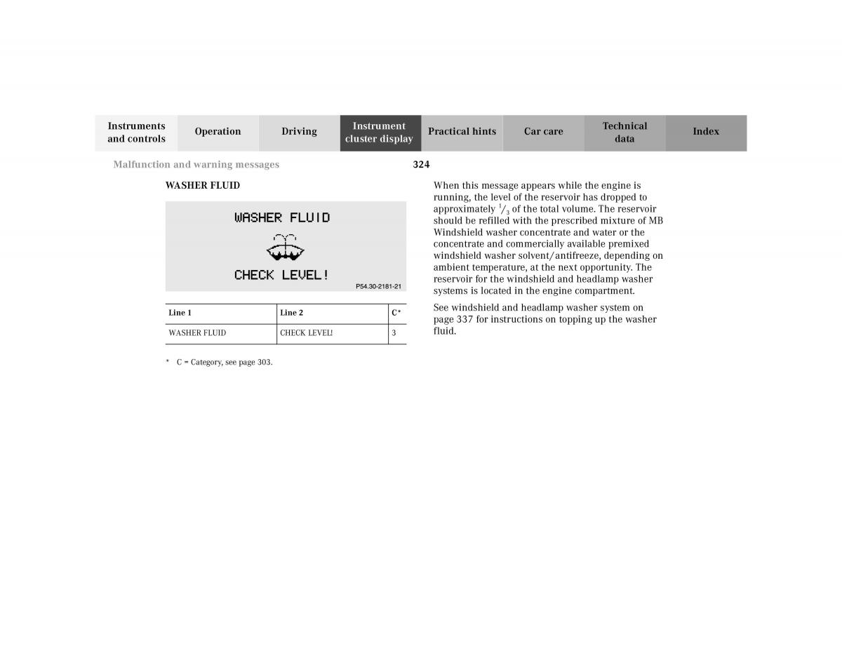 Mercedes Benz S Class W220 owners manual / page 327