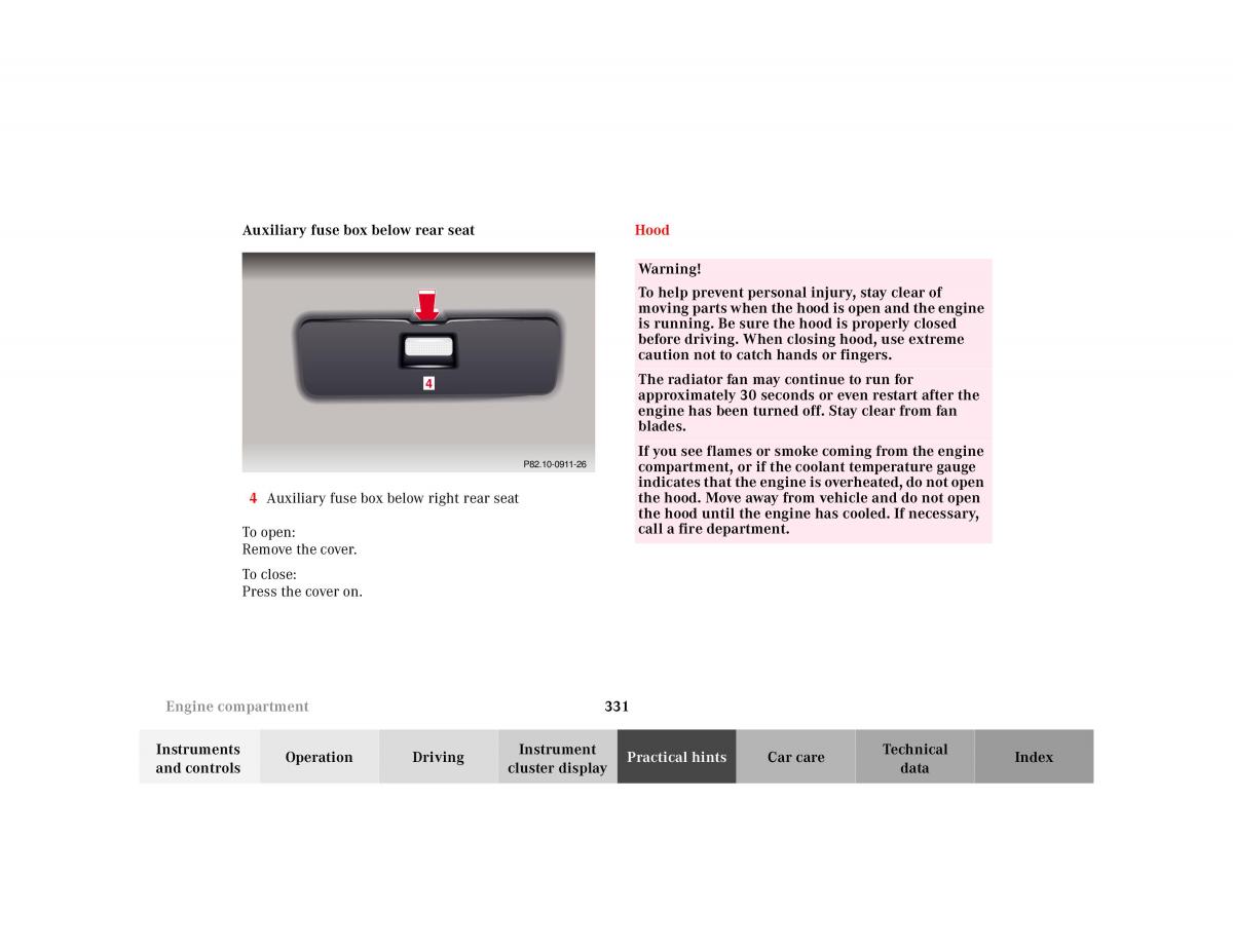 Mercedes Benz S Class W220 owners manual / page 334