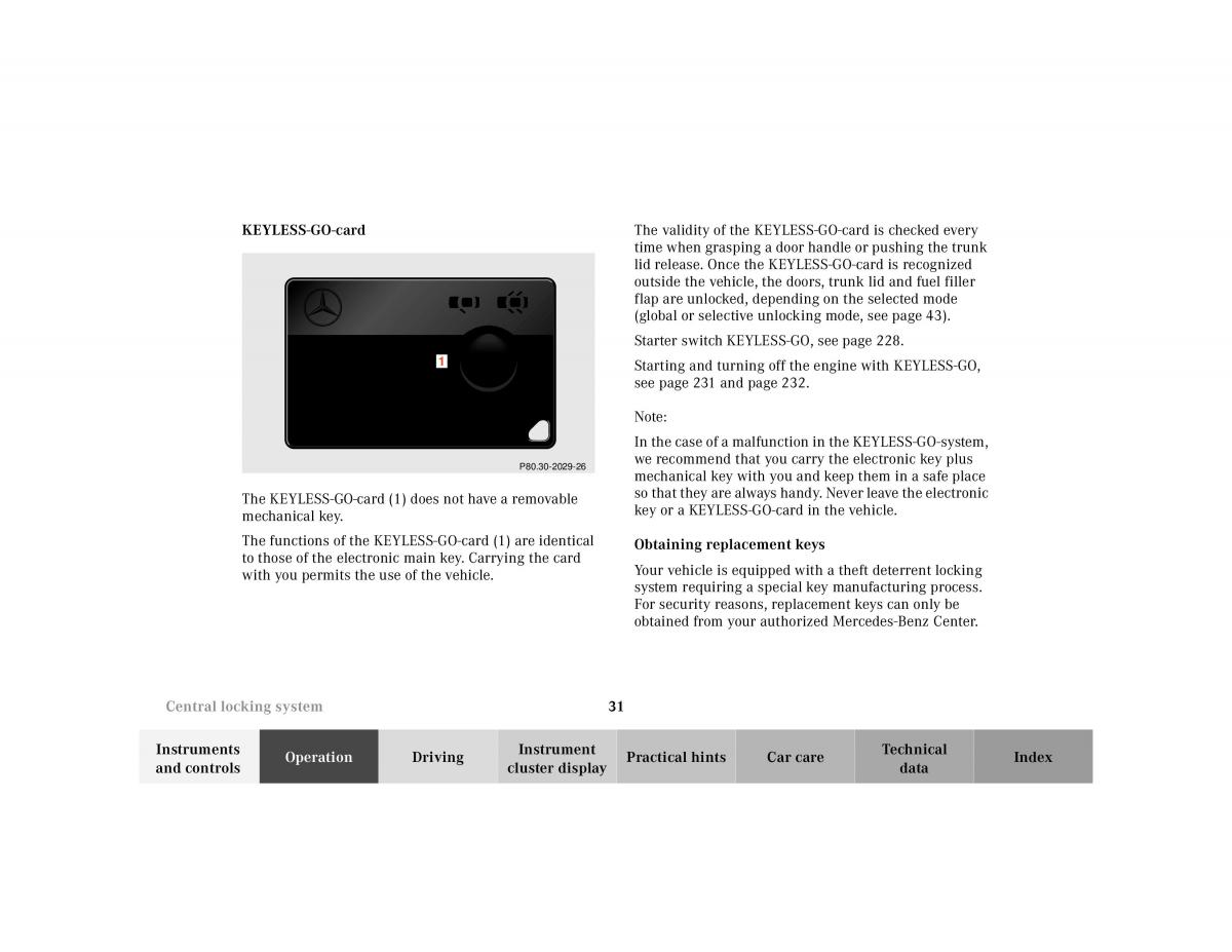 Mercedes Benz S Class W220 owners manual / page 34