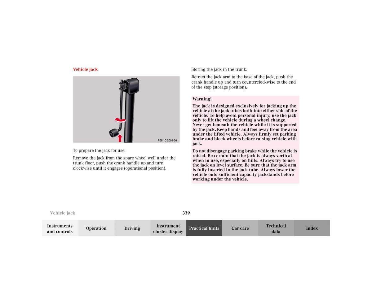 Mercedes Benz S Class W220 owners manual / page 342