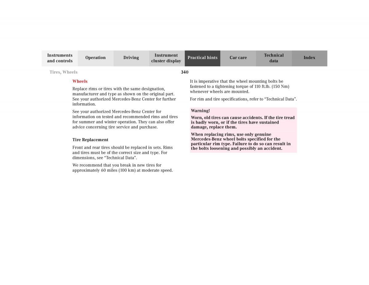 Mercedes Benz S Class W220 owners manual / page 343