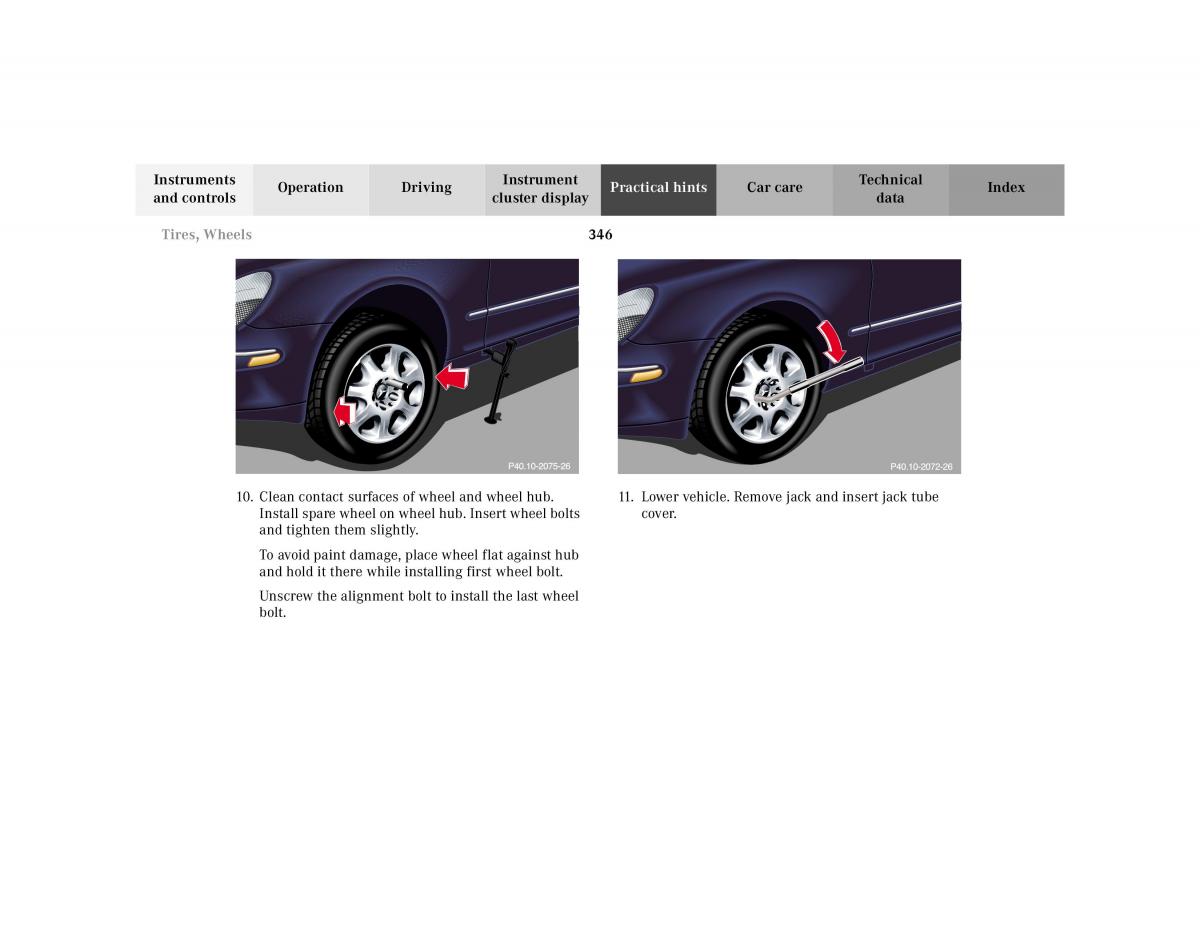 Mercedes Benz S Class W220 owners manual / page 349