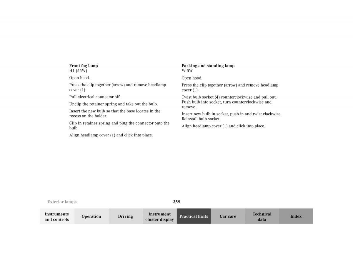 Mercedes Benz S Class W220 owners manual / page 362