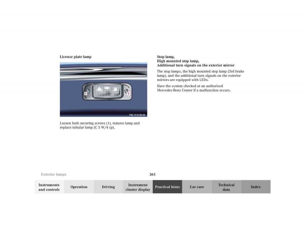 Mercedes Benz S Class W220 owners manual / page 364