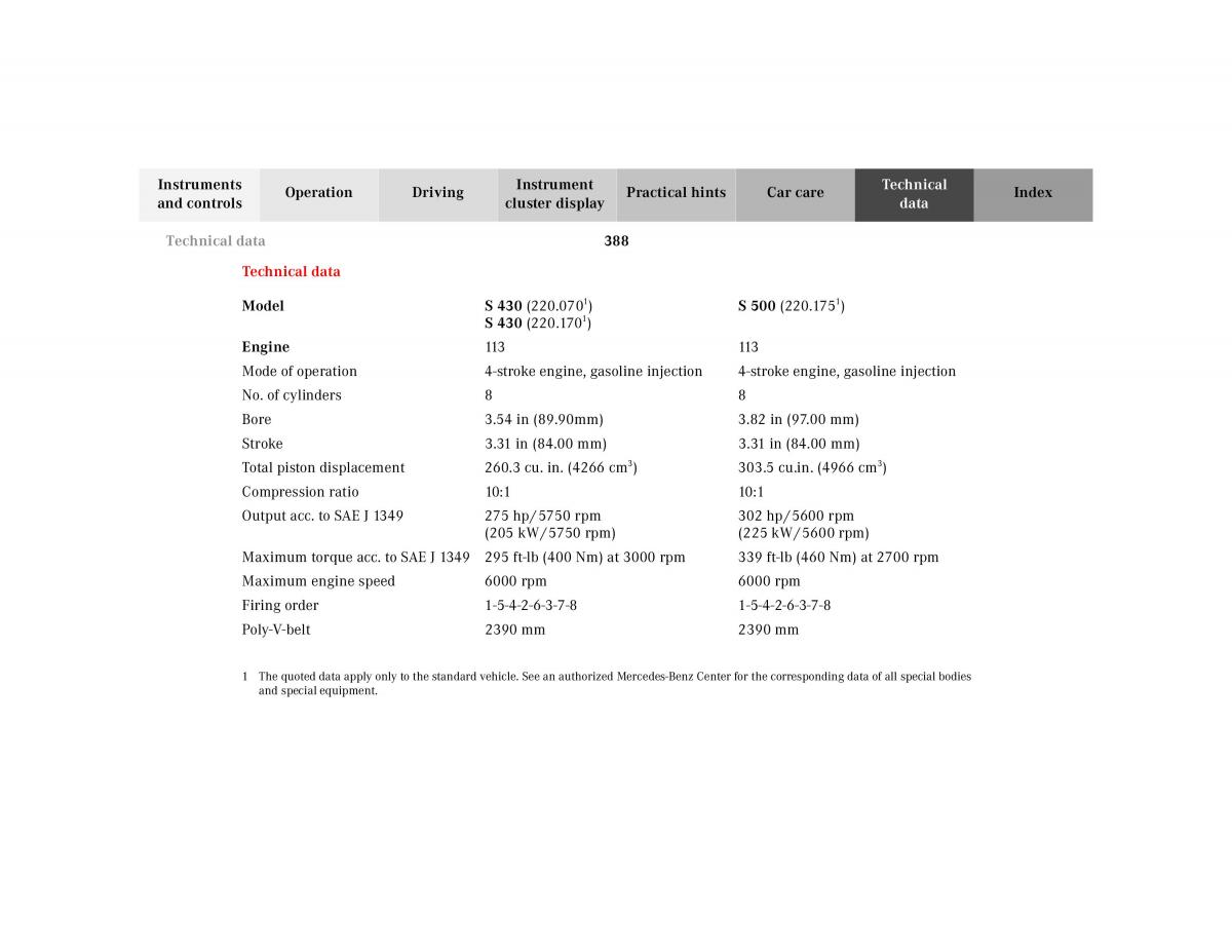 Mercedes Benz S Class W220 owners manual / page 391