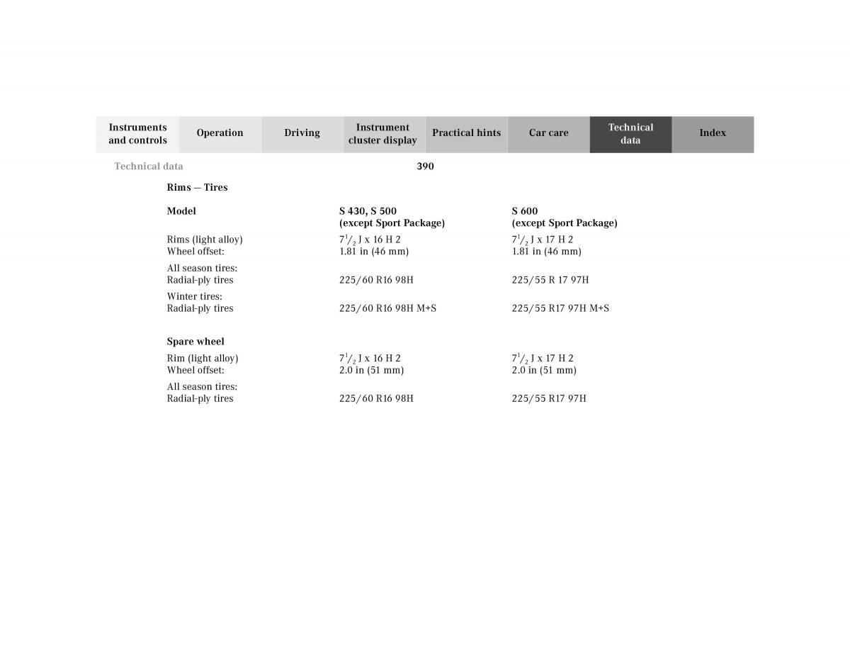 Mercedes Benz S Class W220 owners manual / page 393