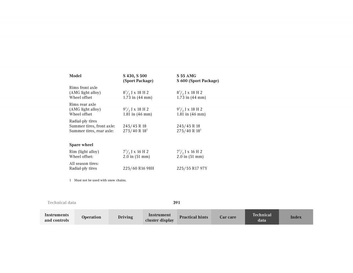 Mercedes Benz S Class W220 owners manual / page 394