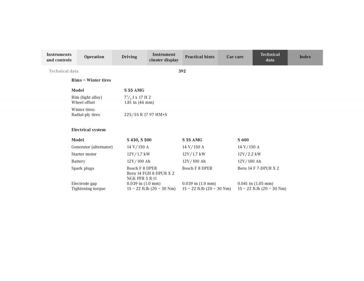 Mercedes Benz S Class W220 owners manual / page 395