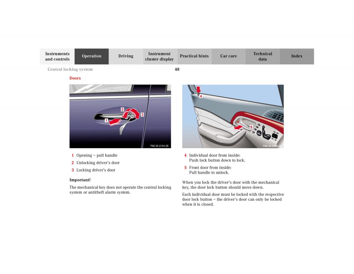 Mercedes Benz S Class W220 owners manual / page 51