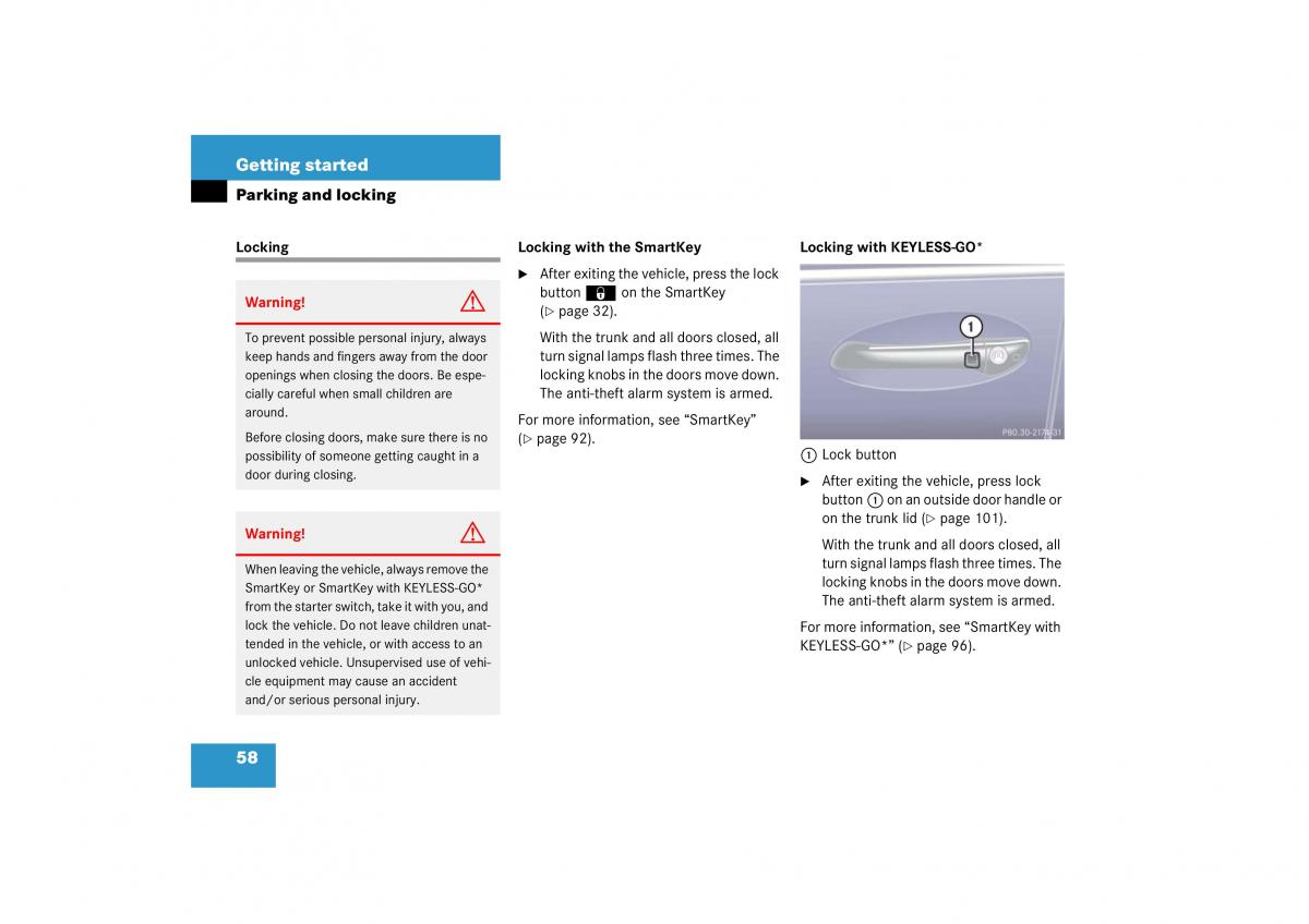 Mercedes Benz S Class W221 owners manual / page 59