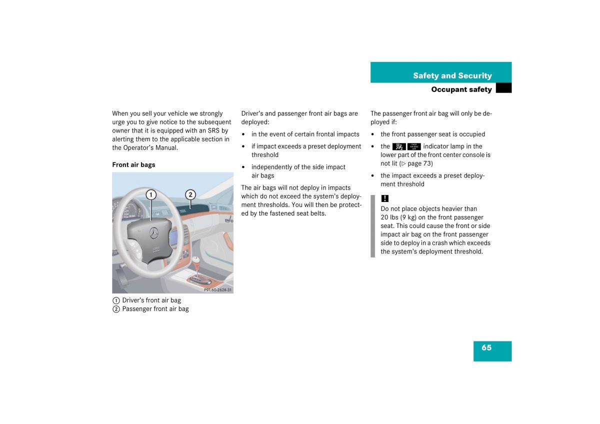 Mercedes Benz S Class W221 owners manual / page 66