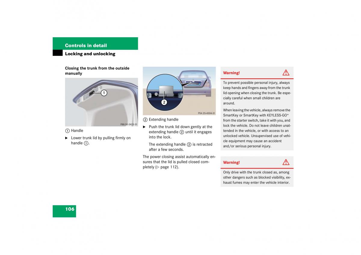 Mercedes Benz S Class W221 owners manual / page 107