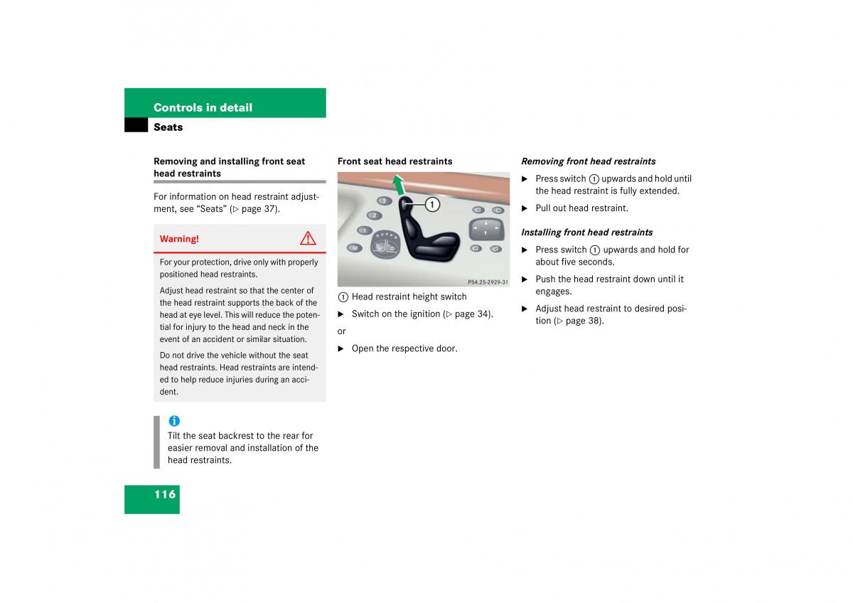 Mercedes Benz S Class W221 owners manual / page 117