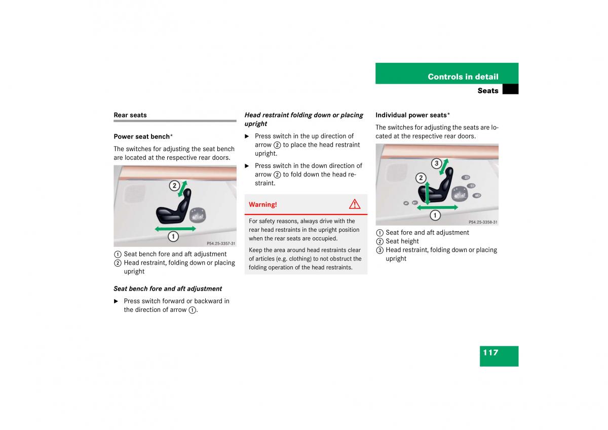 Mercedes Benz S Class W221 owners manual / page 118