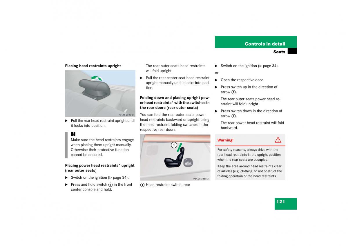 Mercedes Benz S Class W221 owners manual / page 122