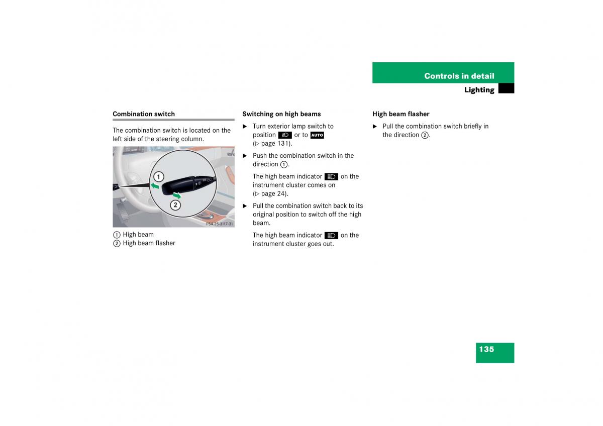 Mercedes Benz S Class W221 owners manual / page 136