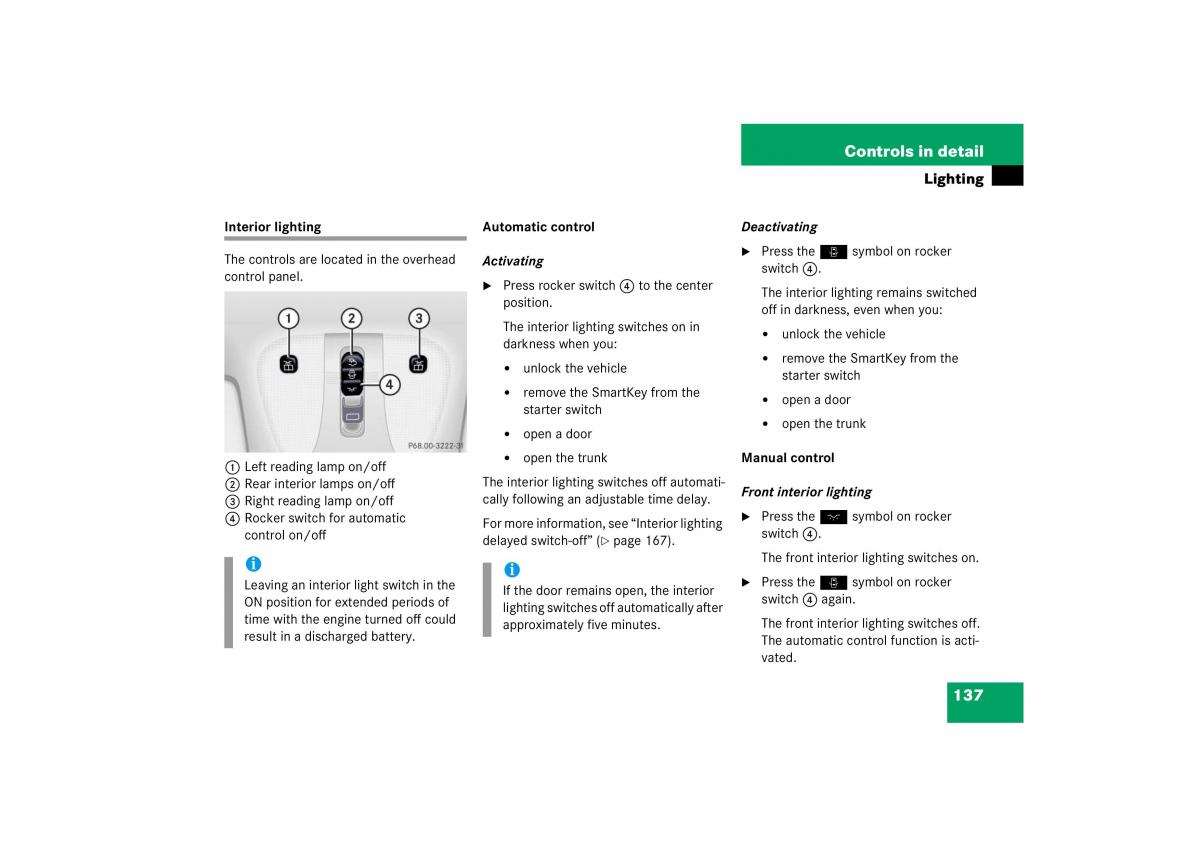 Mercedes Benz S Class W221 owners manual / page 138