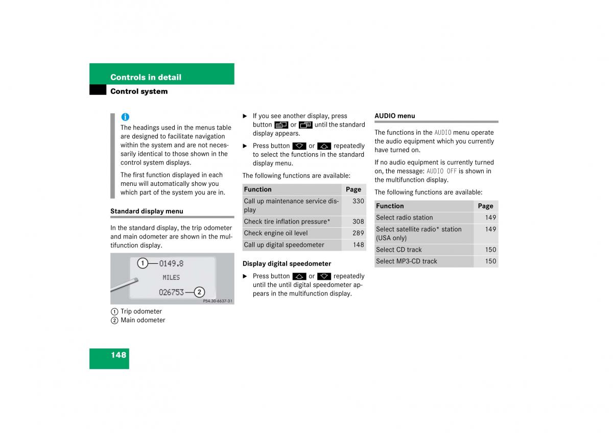 Mercedes Benz S Class W221 owners manual / page 149