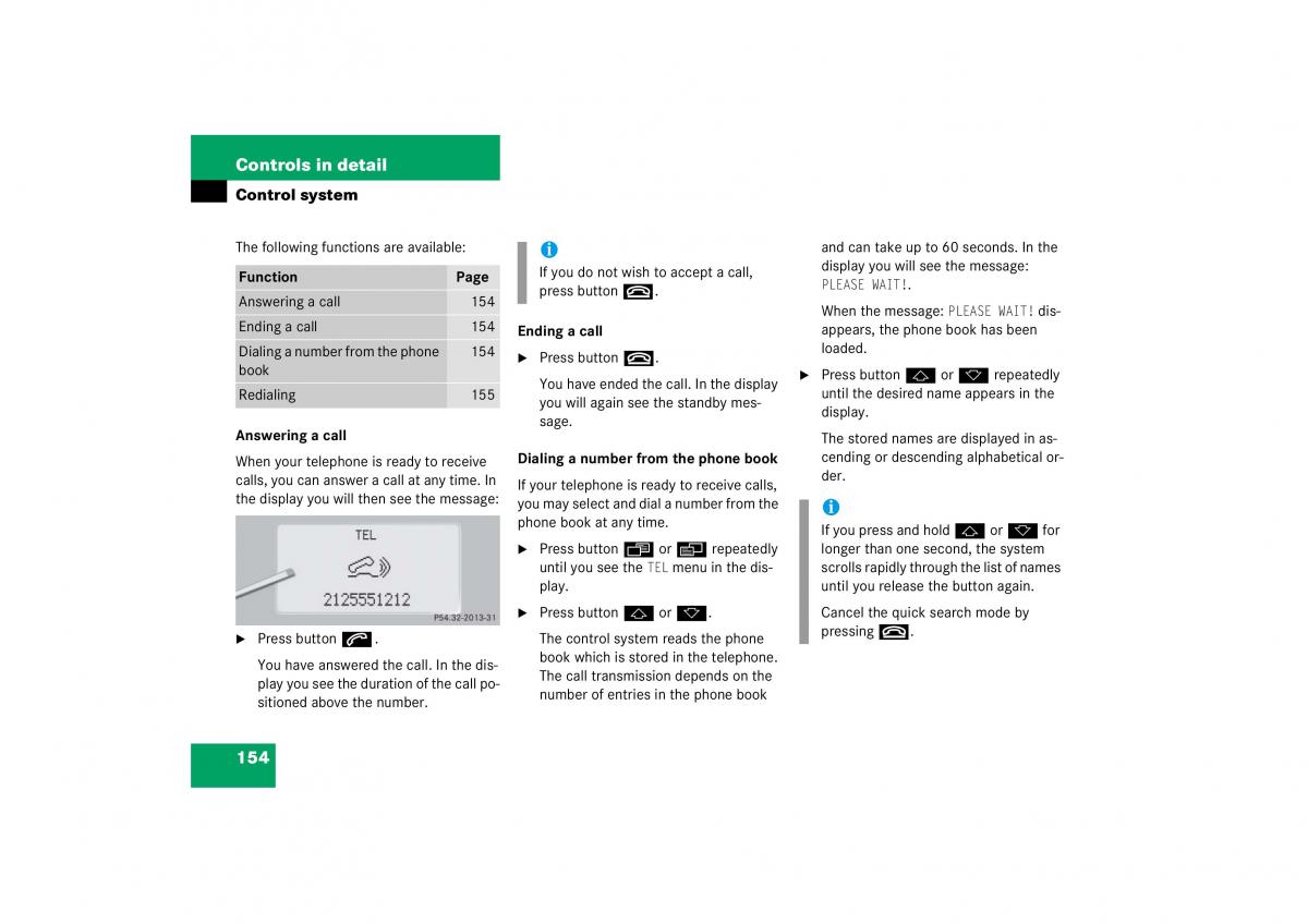 Mercedes Benz S Class W221 owners manual / page 155