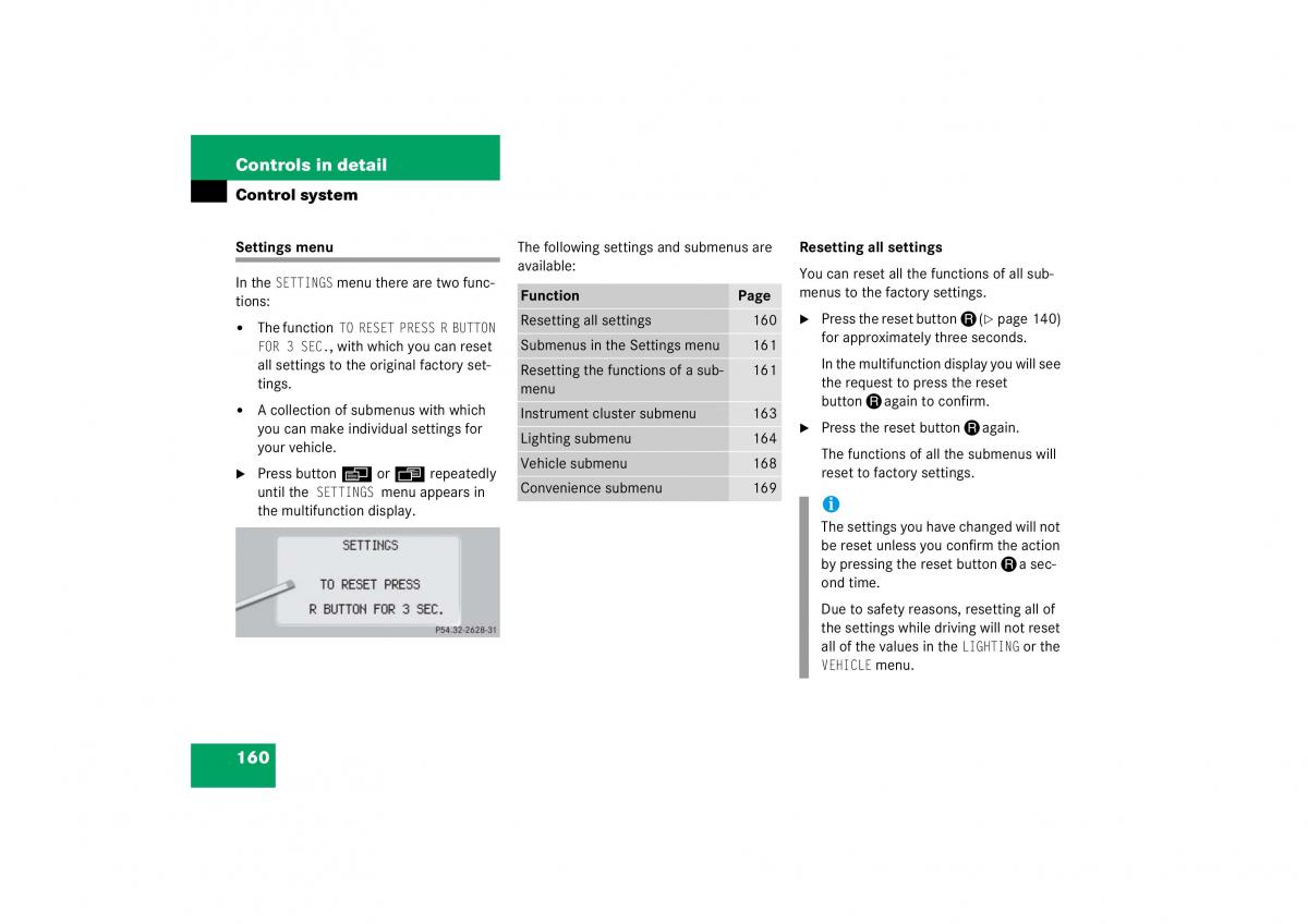 Mercedes Benz S Class W221 owners manual / page 161