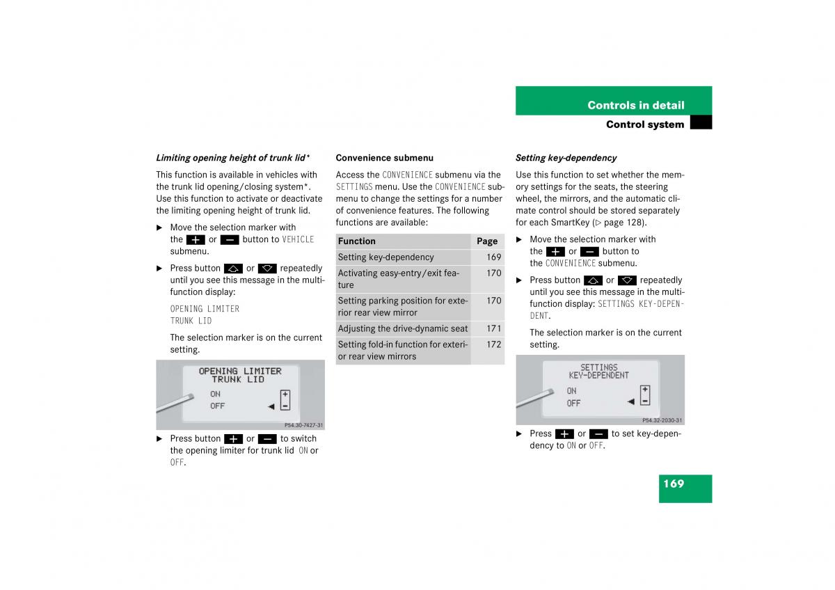 Mercedes Benz S Class W221 owners manual / page 170