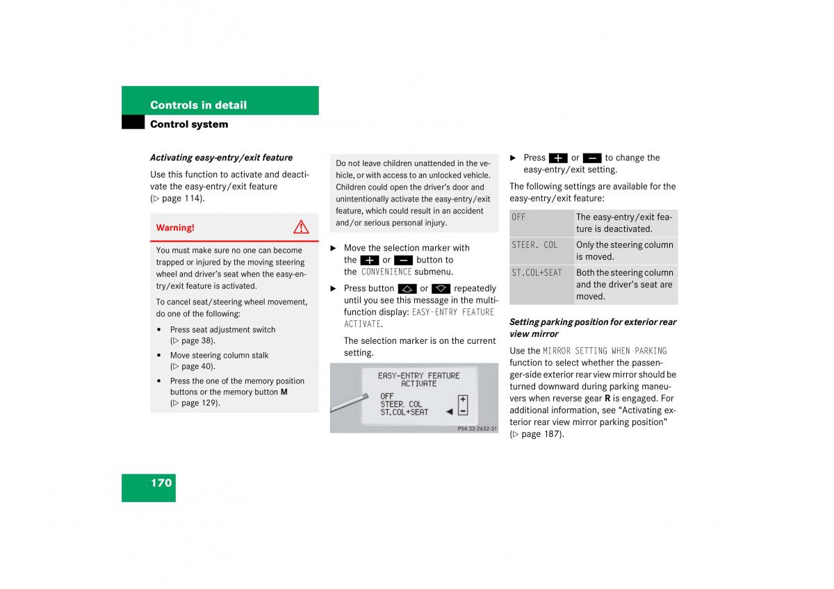 Mercedes Benz S Class W221 owners manual / page 171