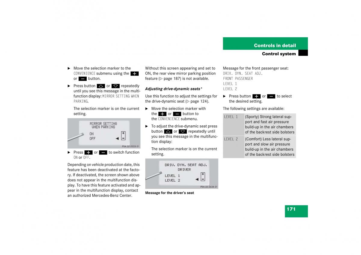 Mercedes Benz S Class W221 owners manual / page 172