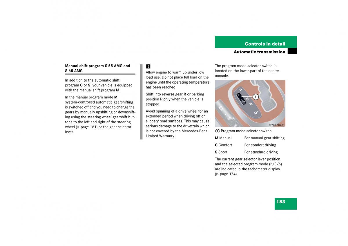 Mercedes Benz S Class W221 owners manual / page 184