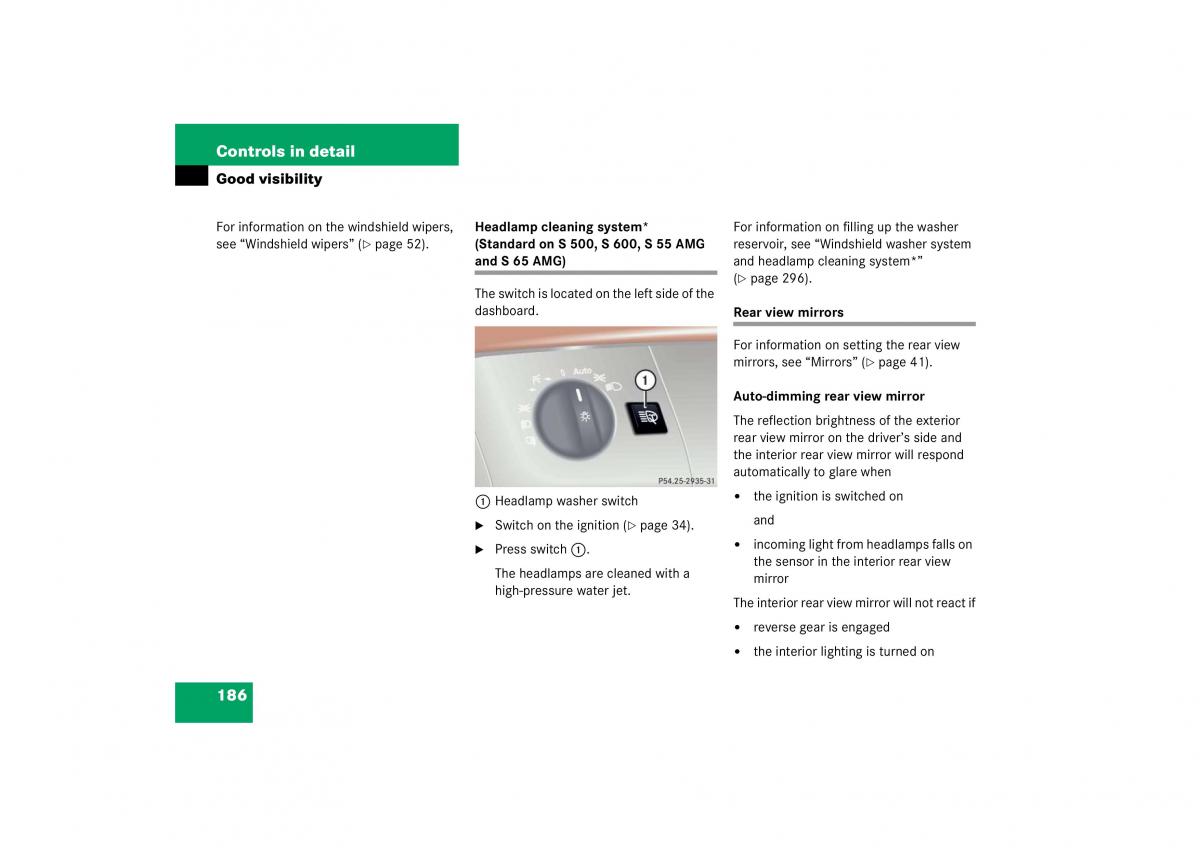 Mercedes Benz S Class W221 owners manual / page 187