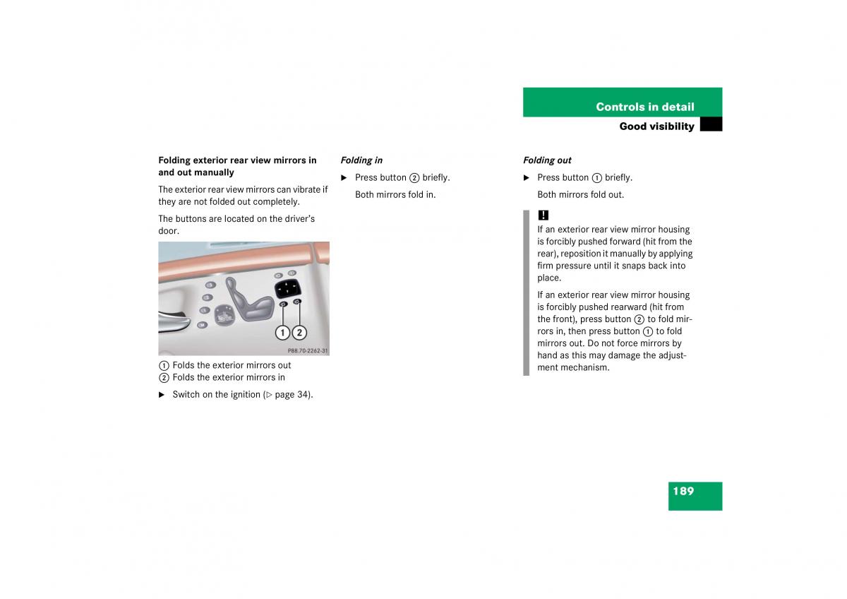 Mercedes Benz S Class W221 owners manual / page 190