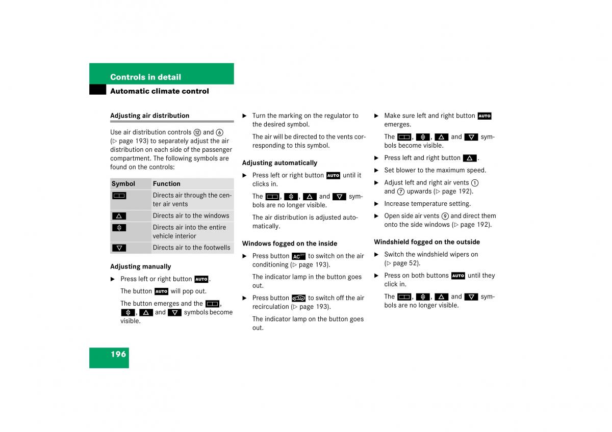 Mercedes Benz S Class W221 owners manual / page 197