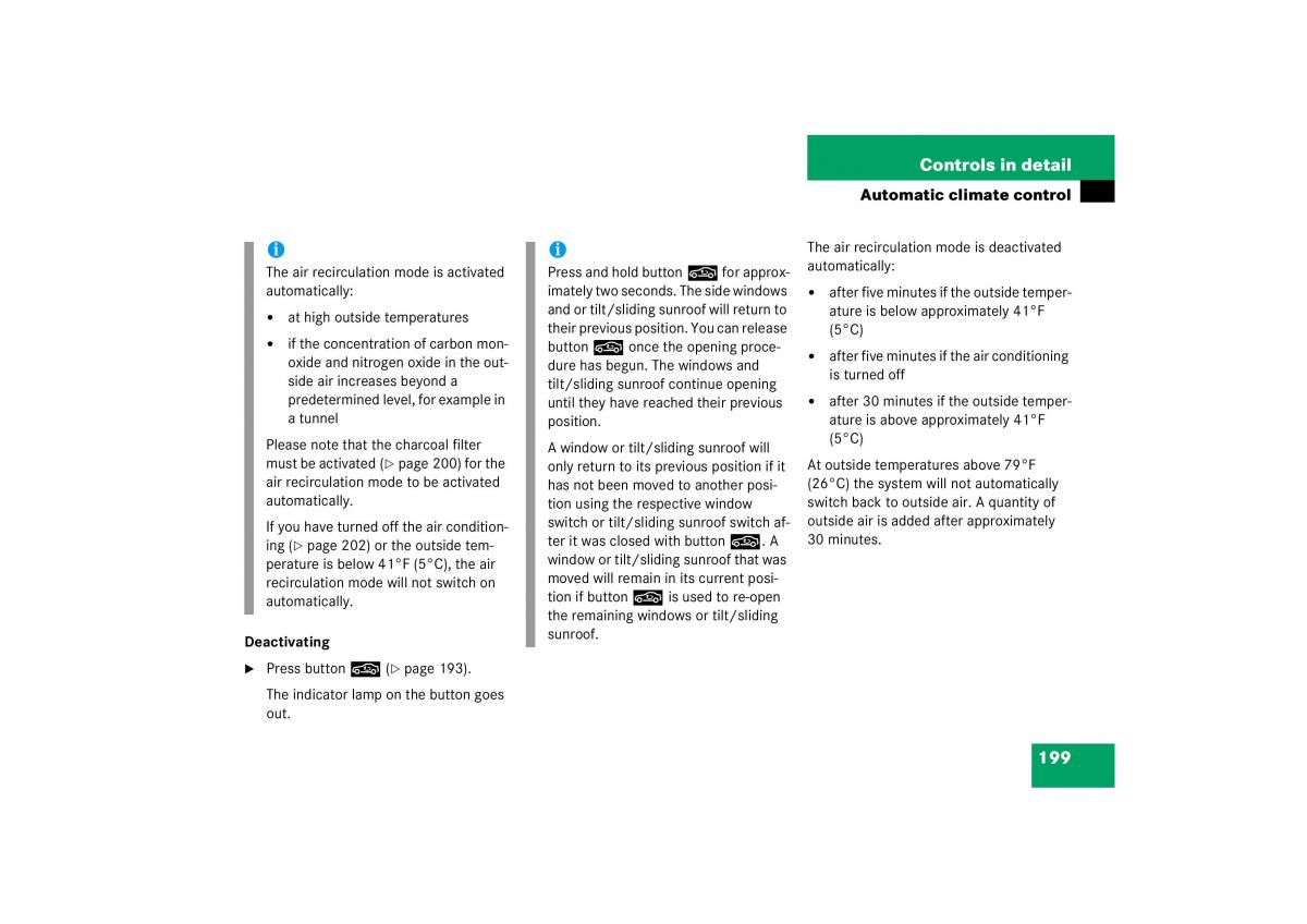 Mercedes Benz S Class W221 owners manual / page 200