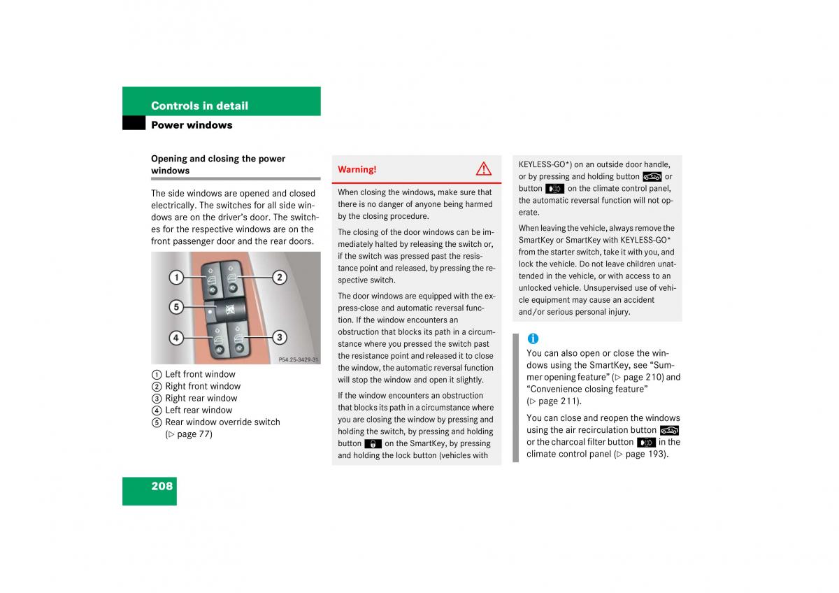 Mercedes Benz S Class W221 owners manual / page 209