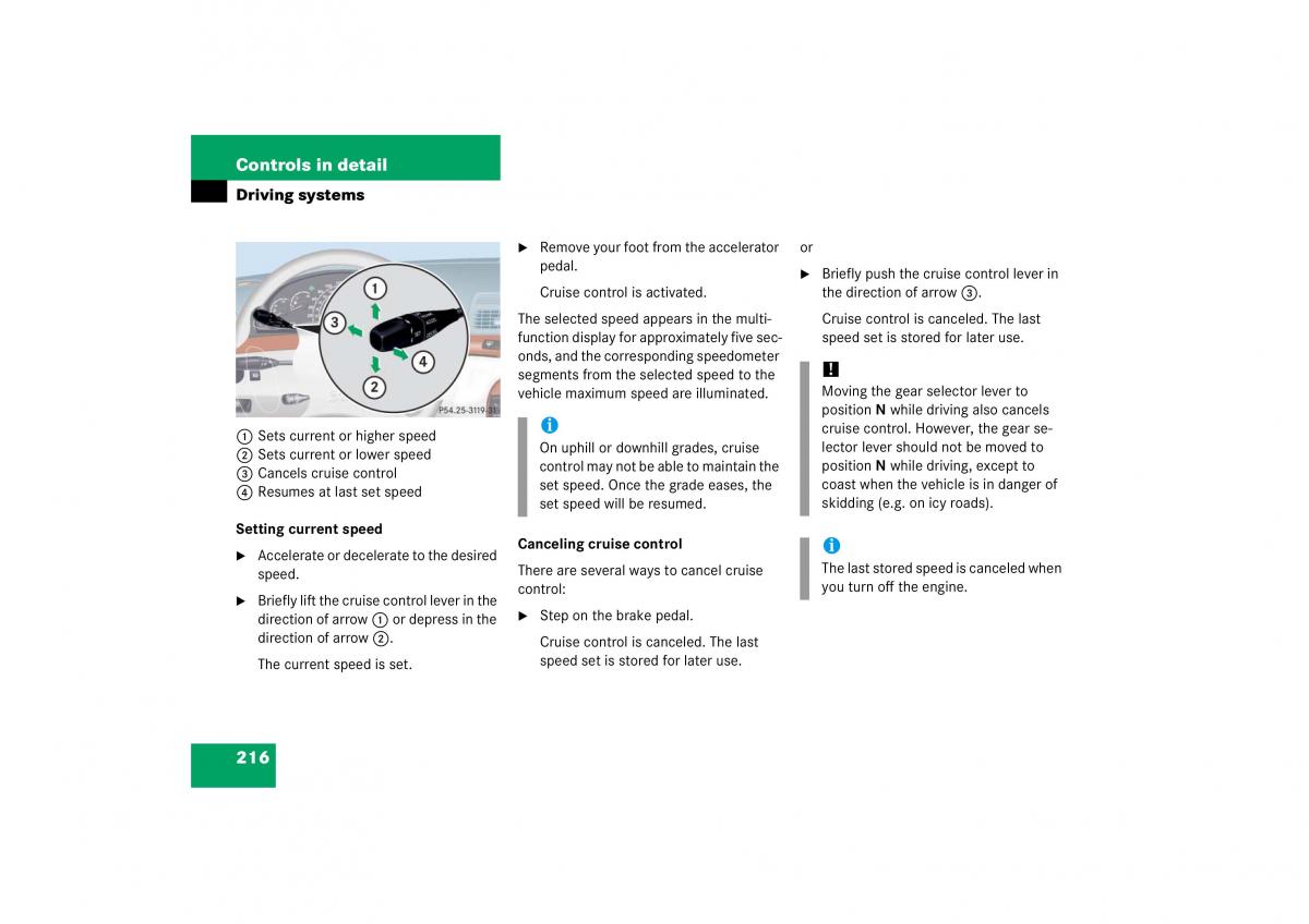 Mercedes Benz S Class W221 owners manual / page 217