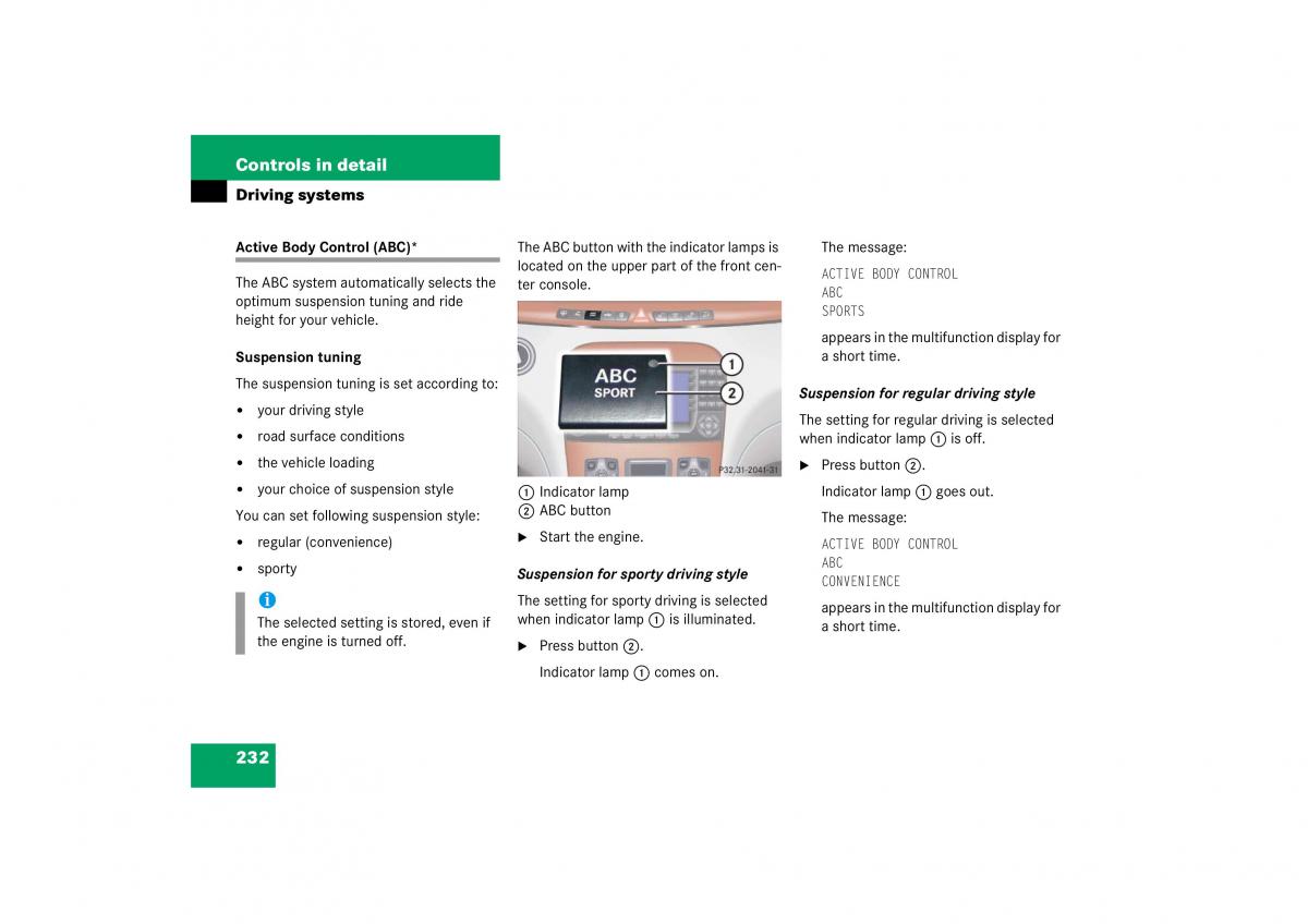 Mercedes Benz S Class W221 owners manual / page 233