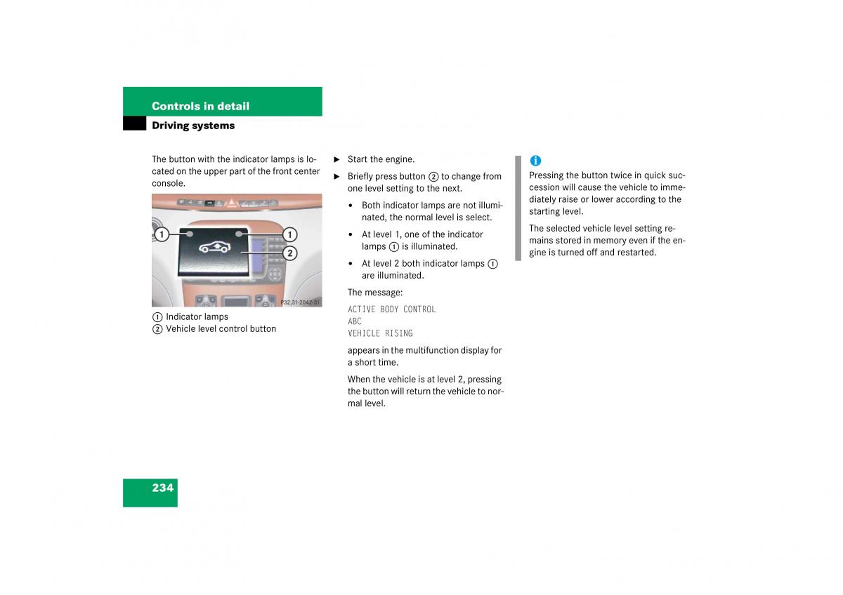 Mercedes Benz S Class W221 owners manual / page 235