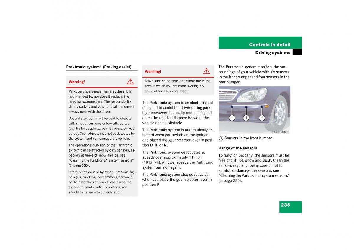 Mercedes Benz S Class W221 owners manual / page 236