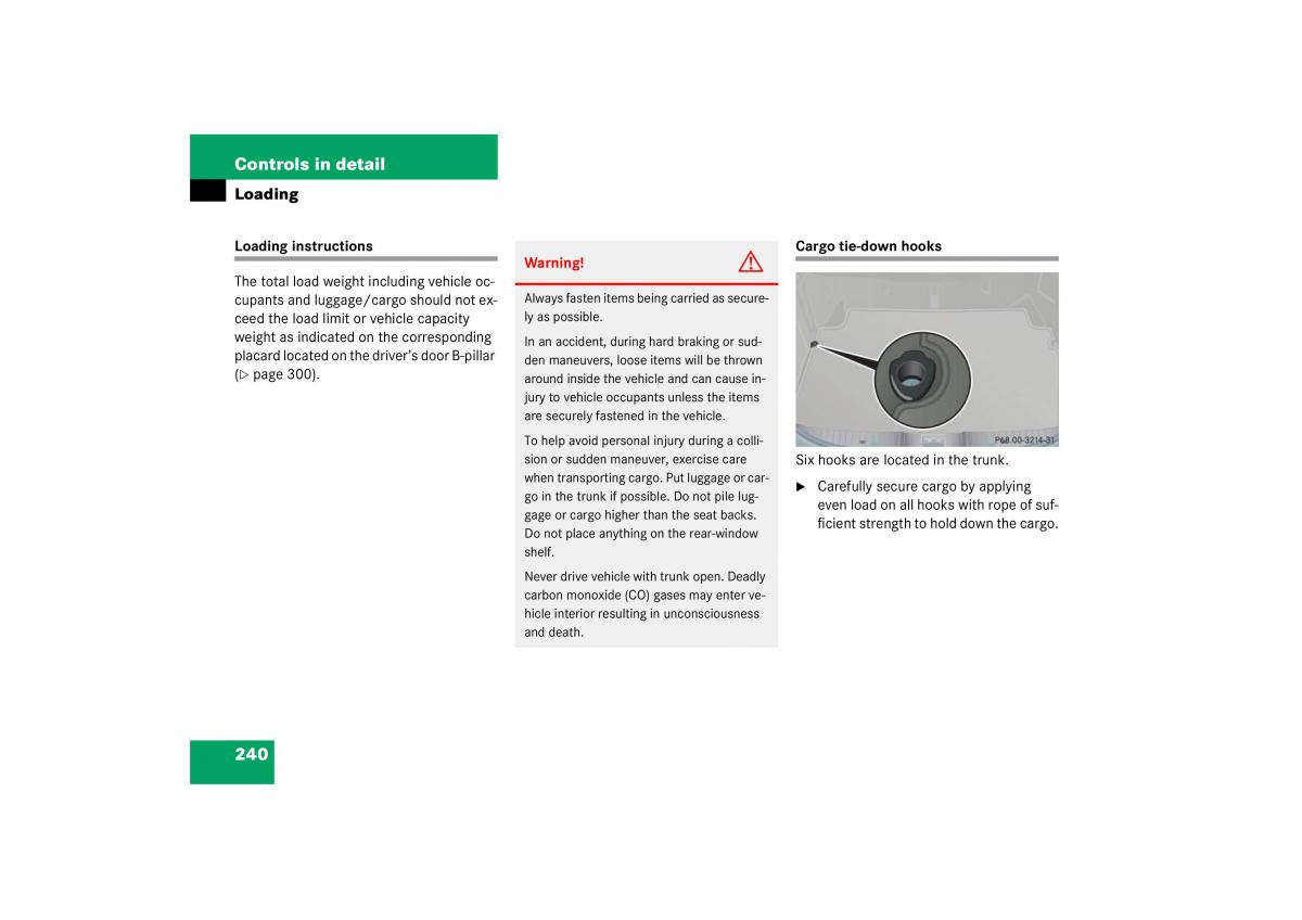 Mercedes Benz S Class W221 owners manual / page 241