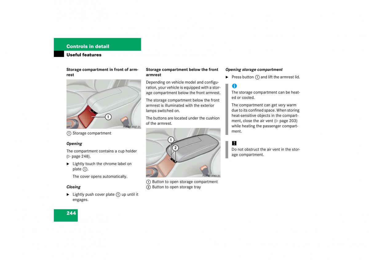 Mercedes Benz S Class W221 owners manual / page 245