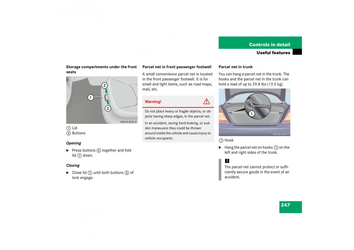 Mercedes Benz S Class W221 owners manual / page 248